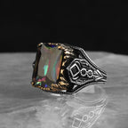 925 Sterling Silver Mystic Topaz Stone Ring // V1