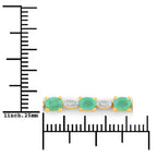 1.29 Carat Genuine Emerald and White Diamond .925 Sterling Silver Bracelet