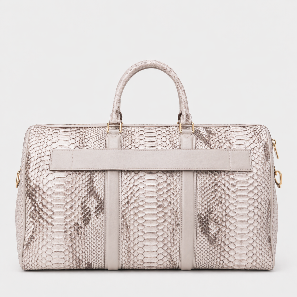The Velar Nutural  Hand-Painted Python Leather Weekender Bag