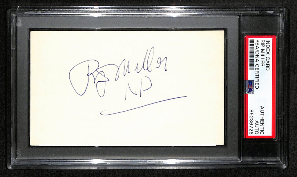 Rip Miller CFB HOF Signed/Auto 3x5 Index Card Notre Dame PSA/DNA 189017
