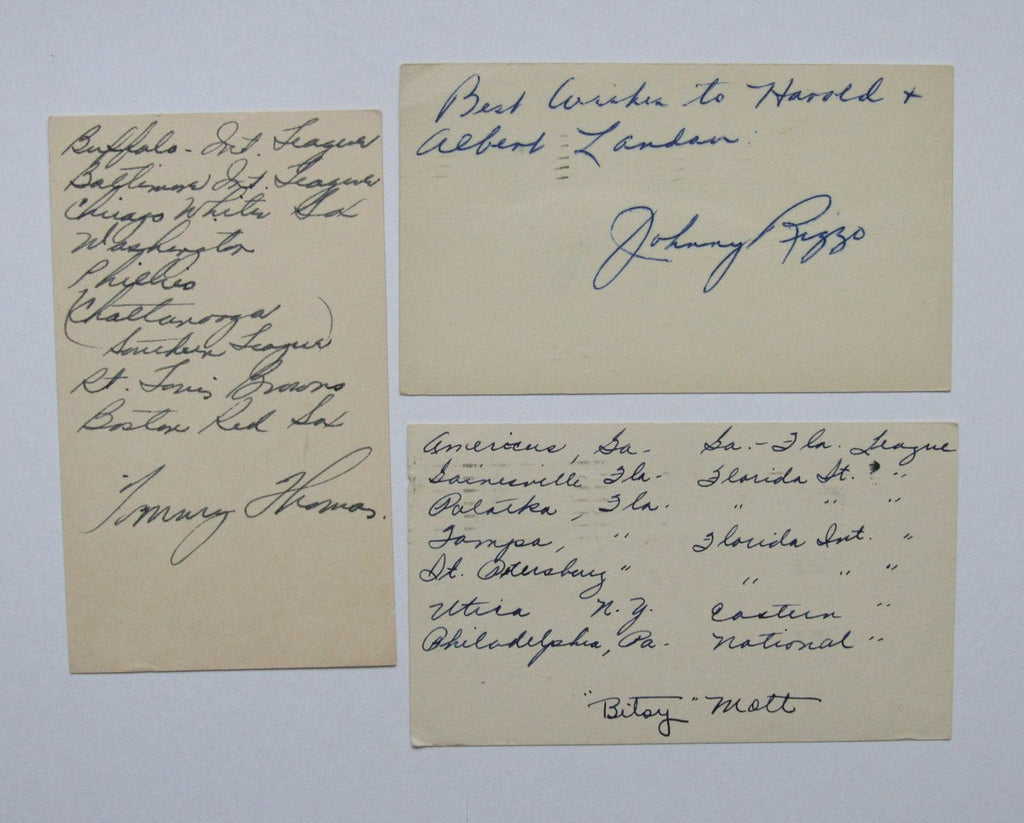 Lot of 9 Postcards Signed/Inscribed by Vintage Baseball Players 168926