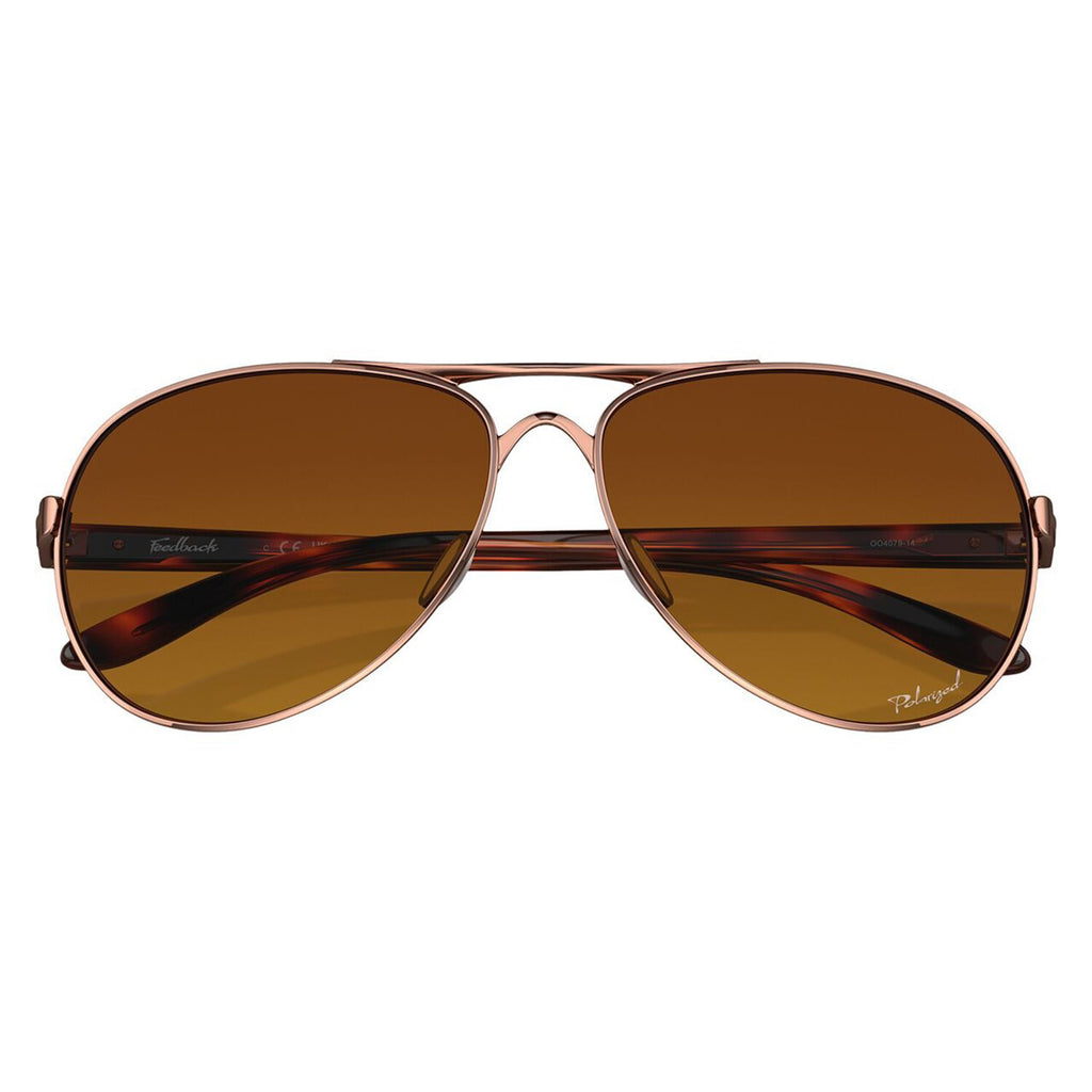 Oakley // Women's // Feedback Polarized Sunglasses // Pol Gold + PRIZM Rose Gold Polarized