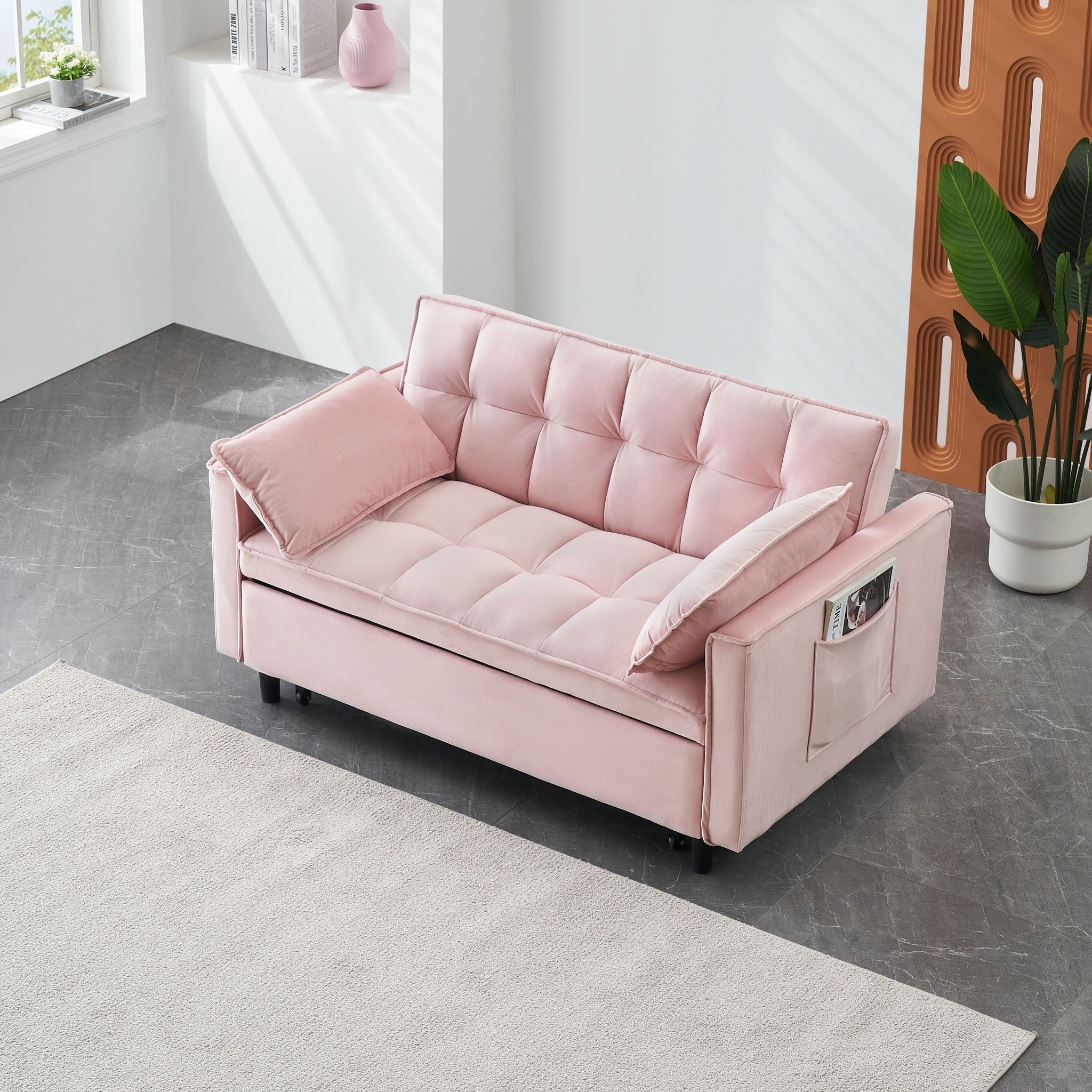 Sofa Bed With Pockets, 3 In 1 Convertible