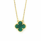 Van Cleef & Arpels // 18k Yellow Gold Vintage Alhambra Malachite Pendant Necklace // 16.53"-18.11" // Store Display