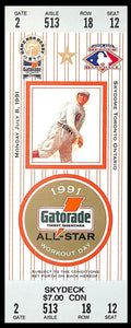 July 8, 1991 Home Run Derby Toronto Cannada Cal Ripken Jr. Full Ticket 179651