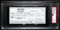 Johnny Unitas HOF Signed/Auto 2001 Bank Check Colts PSA/DNA MINT 9 192617