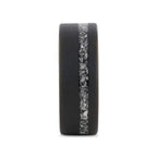 ABYSS Sandblasted Black Tungsten Ring with Meteorite Fragments Inlay – 8mm