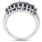 2.70 Carat Genuine Blue Sapphire .925 Sterling Silver Ring