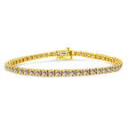 14K Yellow Gold Plated .925 Sterling Silver 8.0 Cttw Diamond Classic Link Tennis Bracelet (K-L Color, I2-I3 Clarity) - 7-1/4"