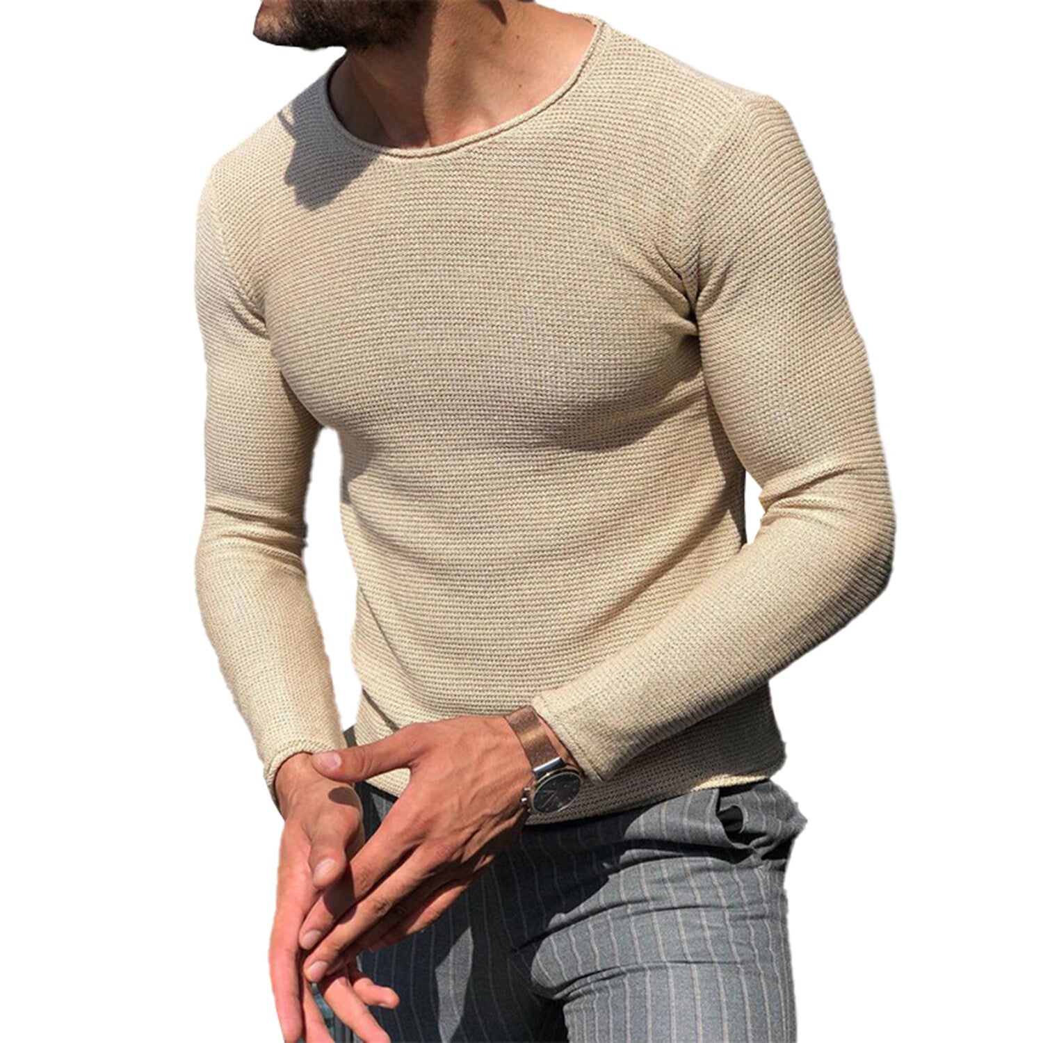 Rollneck Waffle Pullover // Apricot