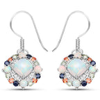 4.73 Carat Genuine Multi Stone .925 Sterling Silver Earrings