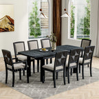 Topmax - Rustic Extendable Dining Table Set With Removable Leaf