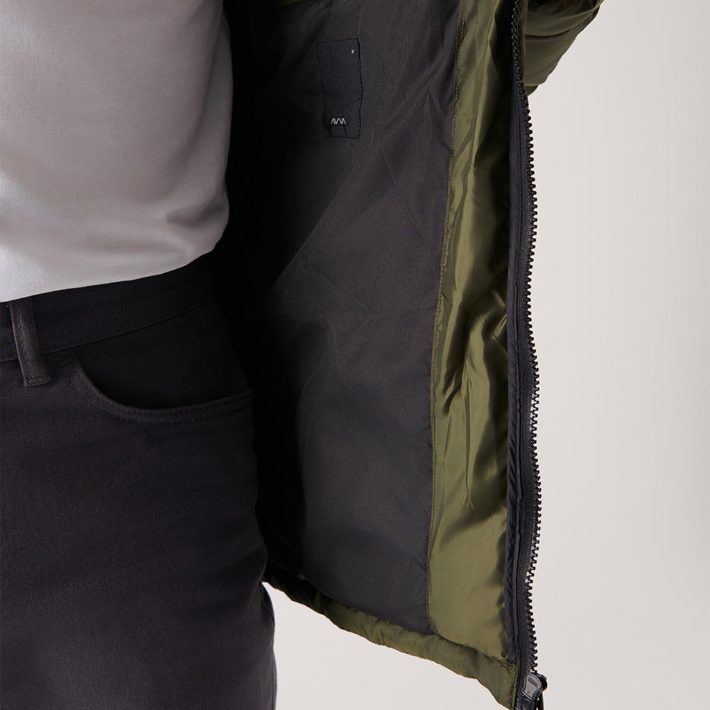 Water Repellent Windproof Quilted Coat // Olive