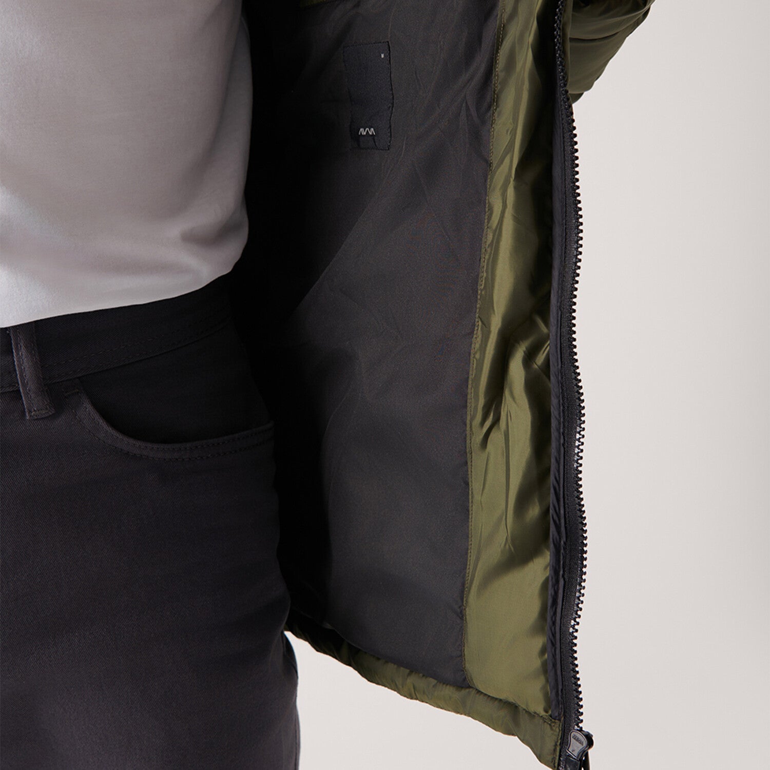 Water Repellent Windproof Quilted Coat // Olive
