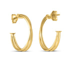 14k Yellow Gold Large Crossover Hoops