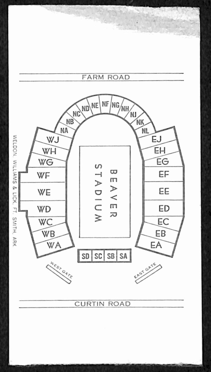 September 23, 1972 Navy vs. Penn State College Football Game Ticket Stub 189870