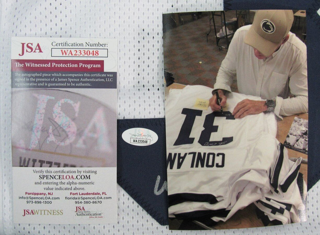 Shane Conlan Autographed/Inscribed White Custom Football Jersey Penn State JSA