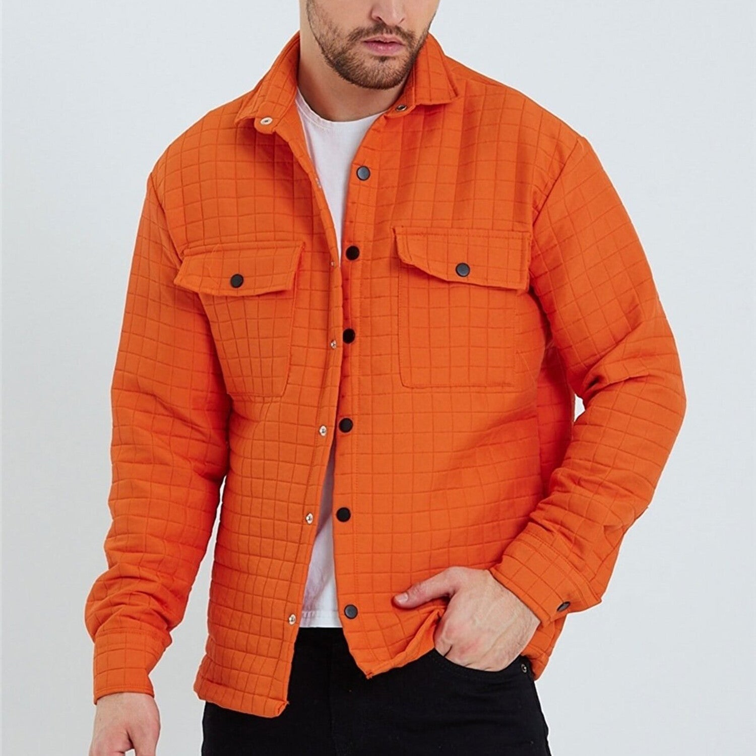 Harvey Plaid Lumberjack Shirt // Orange