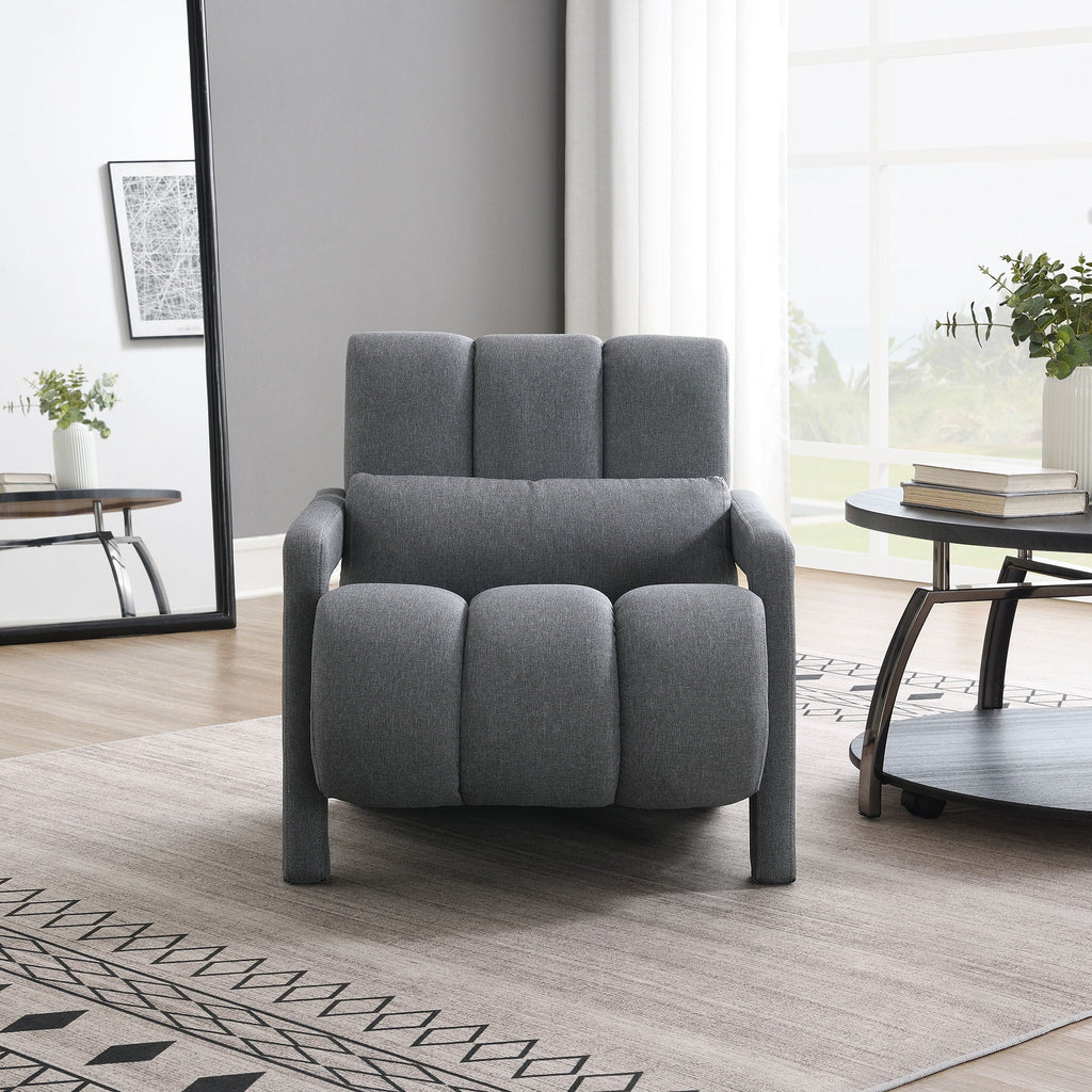 Modern Upholstered Accent Chair, Comfortable Fabric With A Pillow