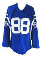 John Mackey HOF Signed/Inscr Baltimore Colts Blue Football Jersey JSA 161111