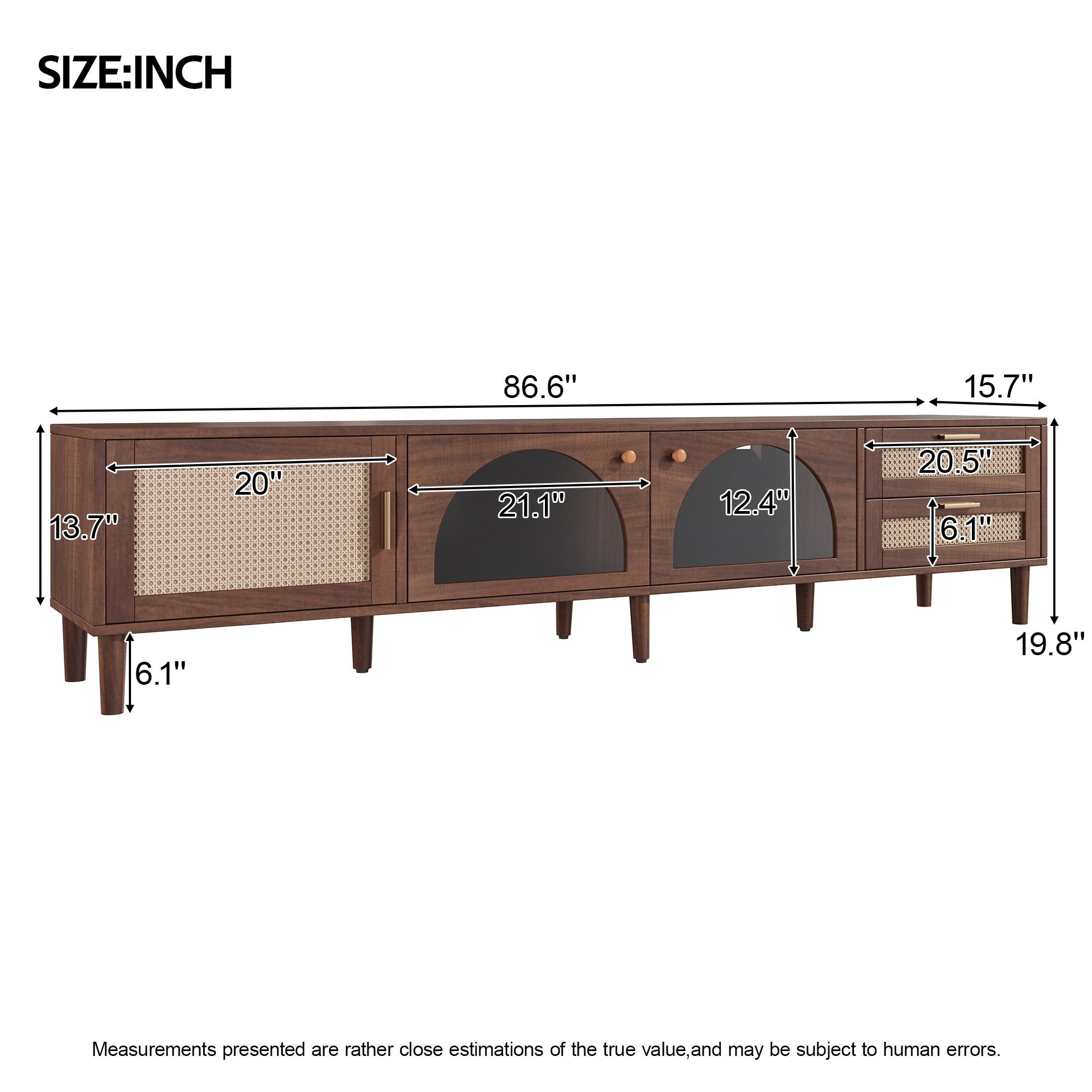 TV Stand For TVs Up To 90" - Dark Brown