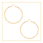 14K Gold-Filled Box Cut Hoop Women Earrings 4 mm Thick 25-80 mm