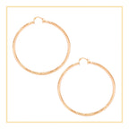Tri Cut 14K Gold-Filled Hoop Women Earrings 4 mm Thick 25-80 mm