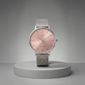 NCMPRBL Advance Rose Clay Quartz 36MM Milanese Mesh Watch