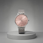 NCMPRBL Advance Rose Clay Quartz 36MM Milanese Mesh Watch