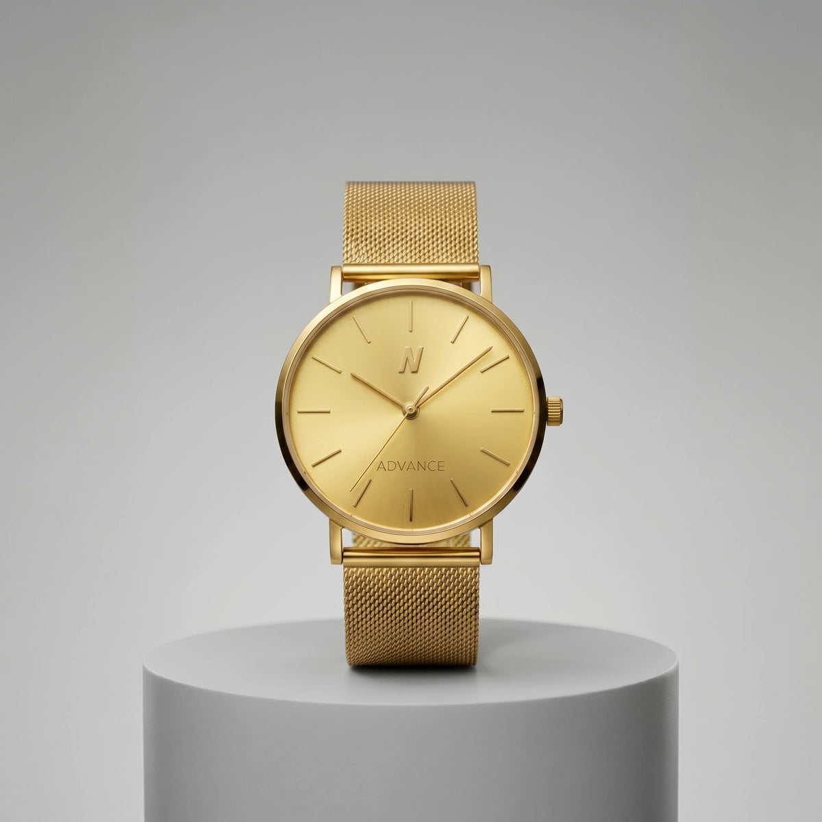 NCMPRBL Advance Champagne Gold Unisex Quartz 36MM Milanese Mesh Watch