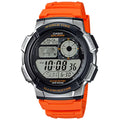 Casio Men's Digital Watch with Black Dial & Orange Strap - AE-1000W-4BV