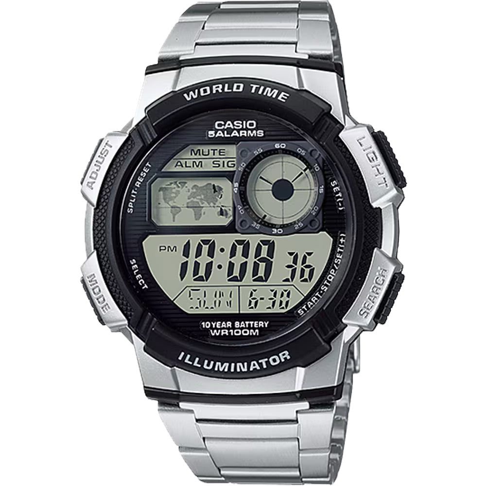 Casio Men's Digital Watch with Black Dial - AE-1000WD-1AV