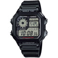 Casio Men's World Time Digital Resin Strap Watch Black - AE-1200WH-1AVCF