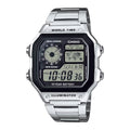 Casio Men’s World Time Stainless Steel Digital Watch Silver - AE-1200WHD-1AVCF