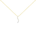 14k Yellow Gold 3.0 cttw Baguette and Brilliant Round-Cut Diamond Journey 18" Pendant Necklace (I-J Color, I2-I3 Clarity)