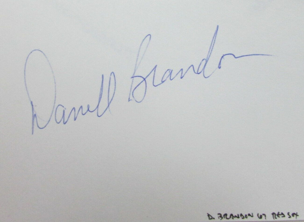 Danell Brandon 1967 Boston Red Sox Signed 3x5 Index Card with 5x7  Photo 158514