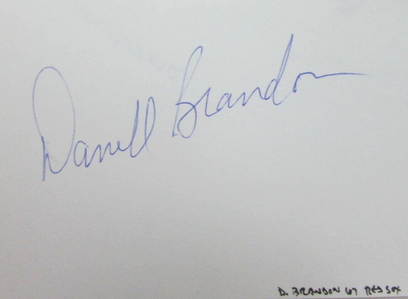 Danell Brandon 1967 Boston Red Sox Signed 3x5 Index Card with 5x7  Photo 158514