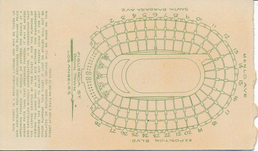 1936 Loyola University vs. Santa Clara Football Game Ticket Stub 148475