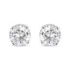 14K White Gold 1/3 Cttw Round Brilliant-Cut Near Colorless Diamond Classic 4-Prong Stud Earrings (J-K Color, I1-I2 Clarity)