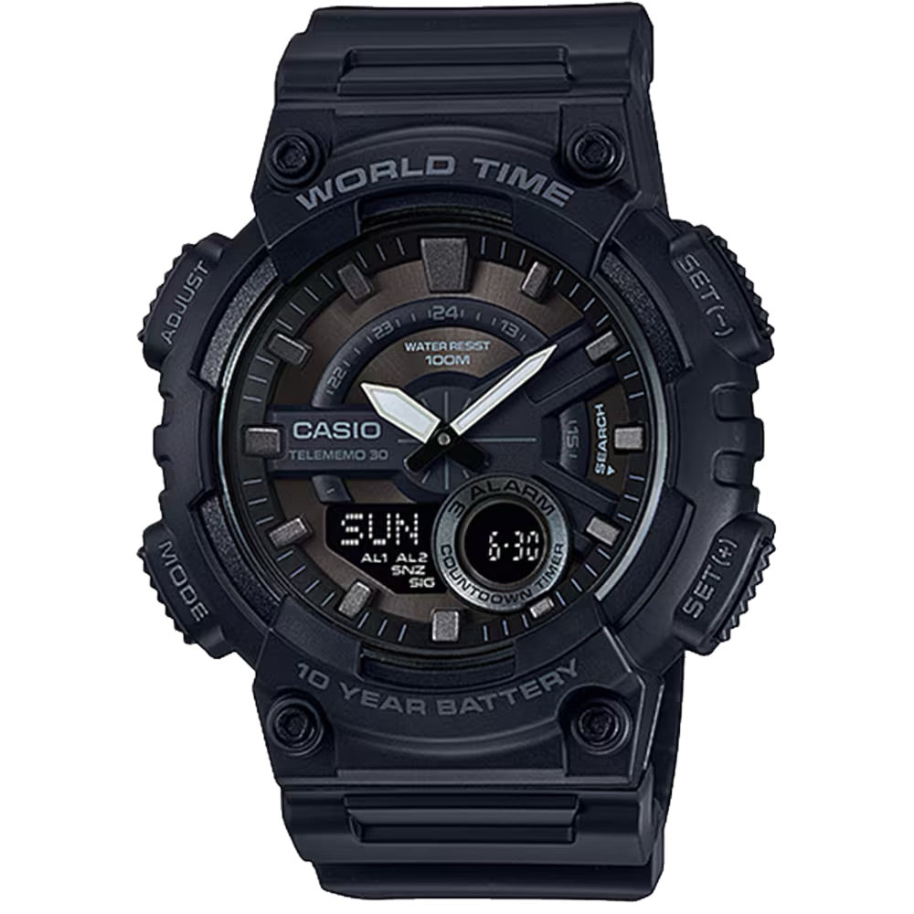 Casio Men's Stealth Black Analog-Digital Watch - AEQ-110W-1BV