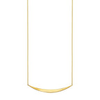 14k Yellow Gold Necklace with Polished Curved Bar Pendant