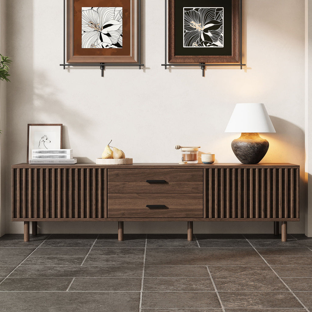 TV Stand For TVs Up To 80", Media - Dark Brown
