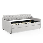 Size Upholstered Daybed With Trundle And USB Charging Armrest