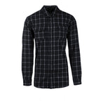 Windowpane 2-Pocket Long-Sleeve Flannel Shirt // Navy + White