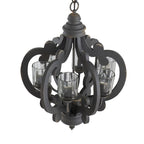 Farmhouse Chandelier, 6 Light Wood Chandelier Living Room Entryway