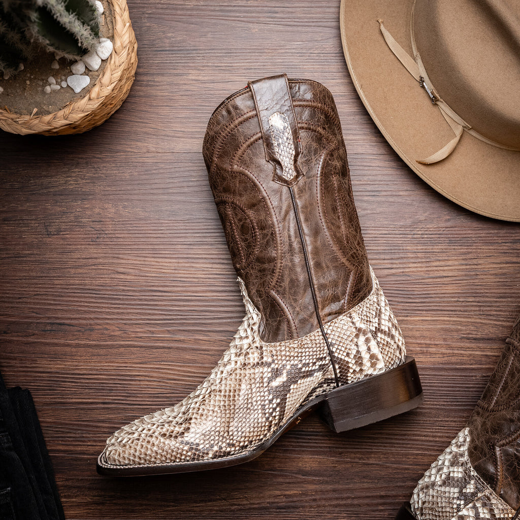 Western Collection Missouri // Python Leather Cowboy Boot // Natural