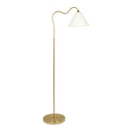 Majestic - Ring Base Curved Floor Lamp With Triangle Drum - Gold / White