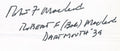 Robert McLeod AFL Houston Oilers Signed Letter JSA 140479