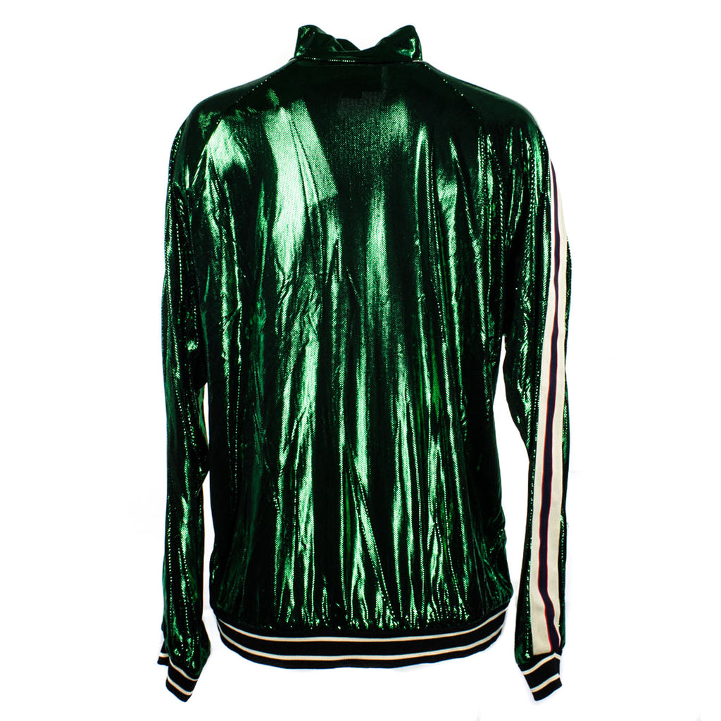 Men's Oversize Laminated Jersey Jacket // Green