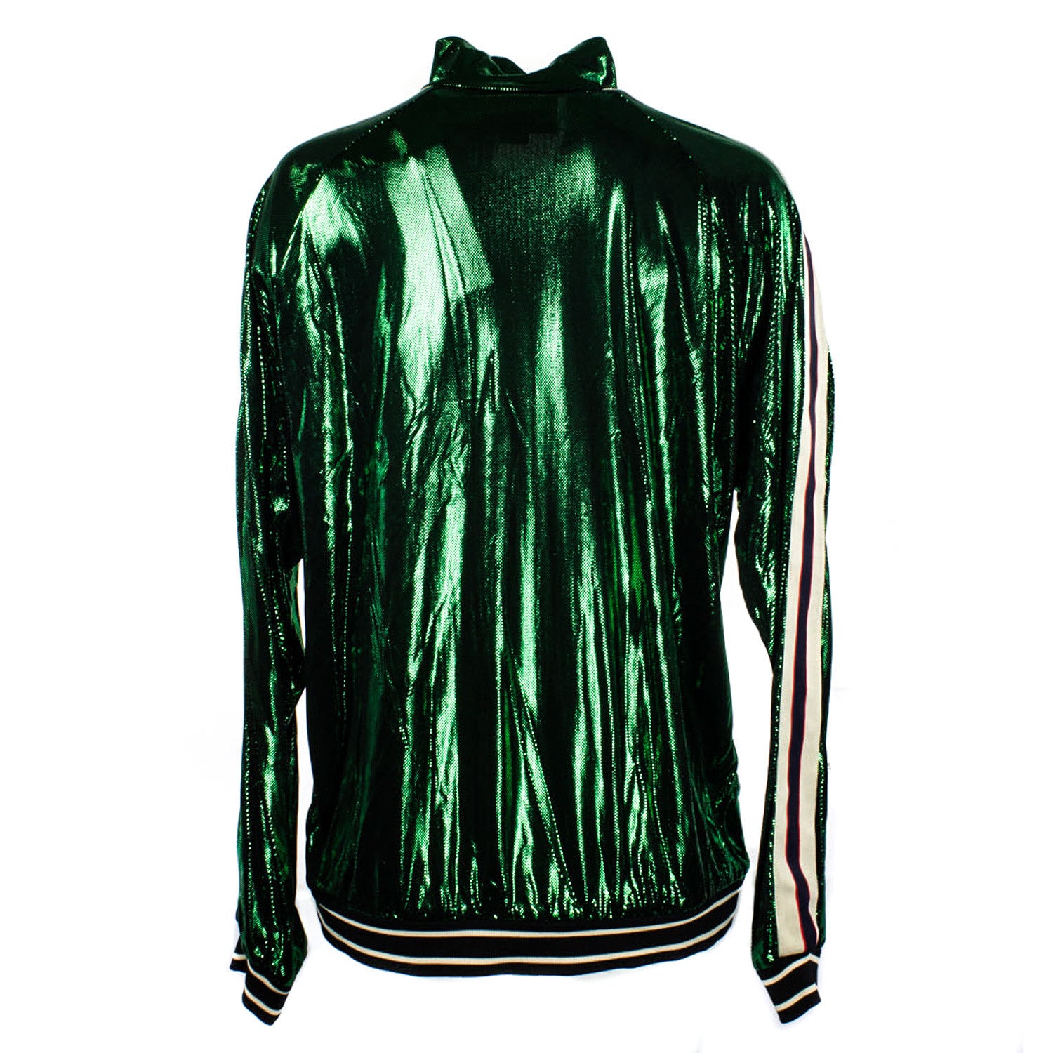 Men's Oversize Laminated Jersey Jacket // Green